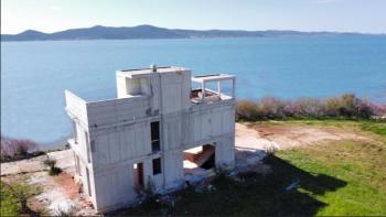 Luxury villa first row to the sea under construction in Zadar area 