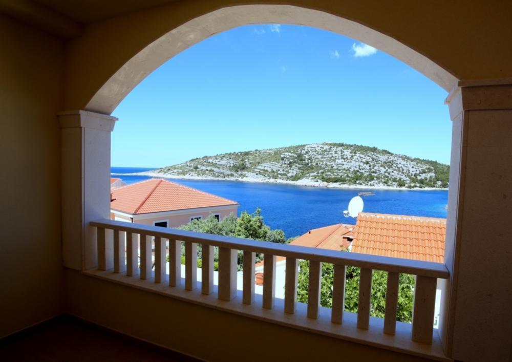 New house with magnificent sea view with terraces and apartments 50 meters from the beach in the town of Razanj, Sibenik, Croatia 