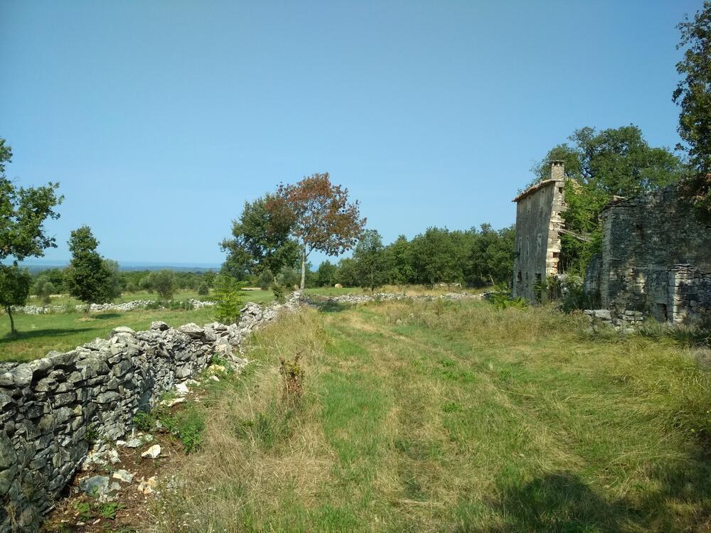 Usedlost se dvěma kamennými ruinami v oblasti Buje 