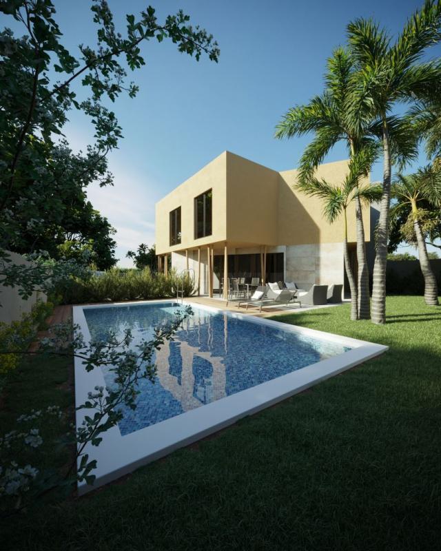 New luxury modern house only 6 kilometers from the sea within a new condo 
