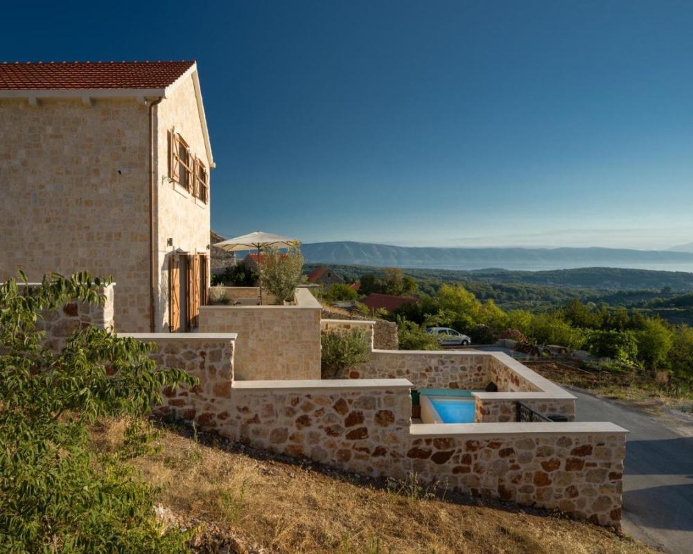 Stylish state-of-art stone villa with sea views on Hvar island 