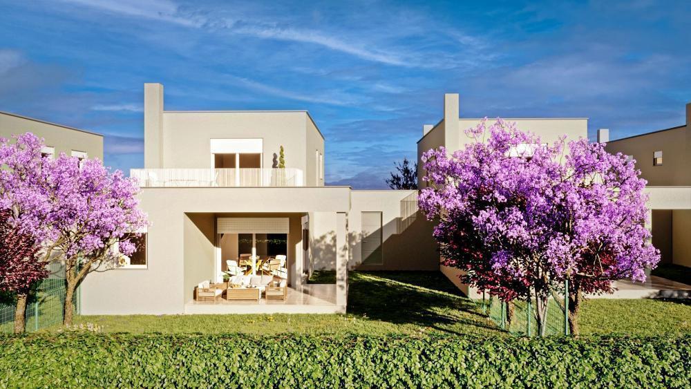 New house of modern design with garage, in Rabac area 