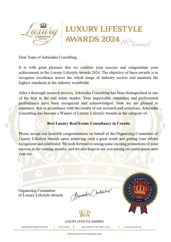 Adrionika Consultance Award
