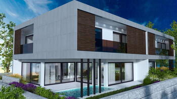 Glamorous villa with swimming pool and sea view under construction in Fazana 