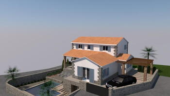 Detached villa in Istrian style with pool in Pazin area 