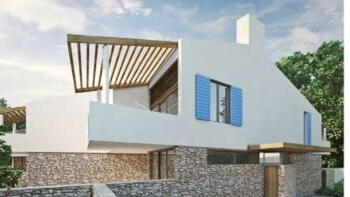 Attached villa under construction in a new complex of 40 villas with swimming pools 