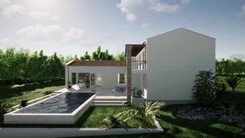 Villa isolée moderne en construction dans la région de Labin 