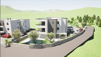 Luxus, új, modern apartman kerttel a Krk-szigeten-félszigeten, mindössze 350 méterre a tengertől 