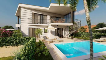 Villa moderne avec piscine à Malinska-Dubašnica à seulement 150 mètres de la mer 
