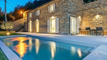 Designer stone villa with swimming pool in Oprtalj area 