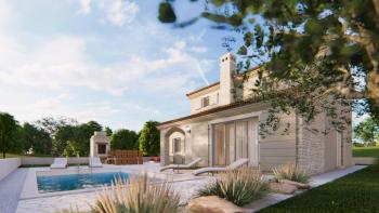 A beautiful villa with a swimming pool under construction not far from the city of the Umag 
