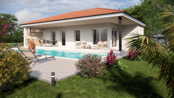 New villa with swimming pool in Žminj within greenery 