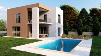 Villa of modern design with swimming pool in Porec region, one of the three villas of the complex 