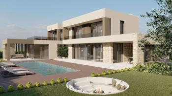 Project of a modern villa with pool and wellness 10km from the sea, popular Kastelir area 