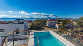 Luxury duplex apartment with magnificent roof terrace and rooftop pool on Krk peninsula 