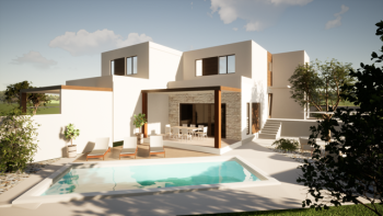 Villetta in a row with swimming pool for sale in Svetvinčenat 