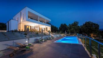 Fantastic modern villa with heated swimming pool and open sea views in Labin area 