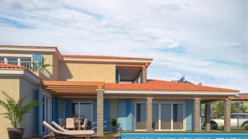 Beautiful villa with pool and panoramic views of nature and the sea under construction in Momjan area 