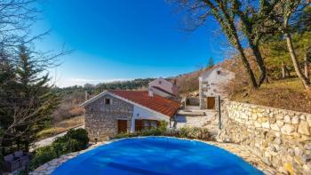 Two traditional stone houses with swimming pool in Tribanj over Crikvenica 