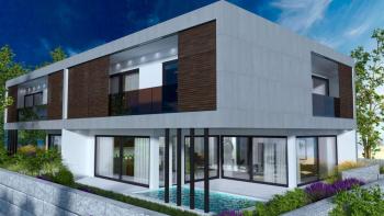 Glamorous villa with swimming pool and sea view under construction in Fazana 