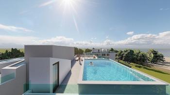 Luxury new penthouse with private swimming pool in Zadar area just 10 meters from the sea 