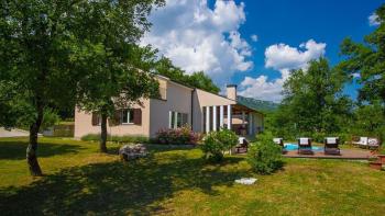 Modernly designed villa with pool on a large garden in Buzet area 