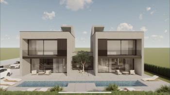 Deux nouvelles villas mitoyennes modernes sont à vendre ensemble, région de Porec 