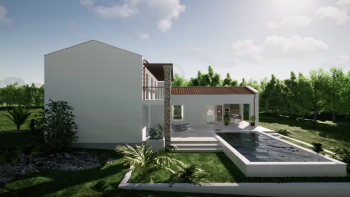 Modern secluded villa under construction in Labin area 