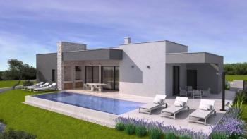 Moderní jednopodlažní dům s bazénem v Tinjan ve výstavbě 