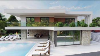 Elegant lux villa under construction in Zadar area just 100 meters from the sea 