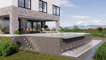 Modern villa with sea views and panoramic glazing in Zadar area, under cosntruction - just 500 meters from the sea 