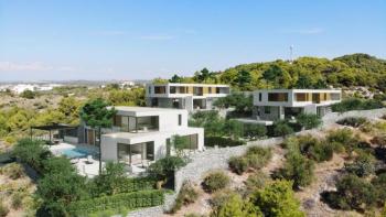 Nouvelle villa de luxe exceptionnelle à Vodice à seulement 700 mètres de la plage, avec vue sur la mer 