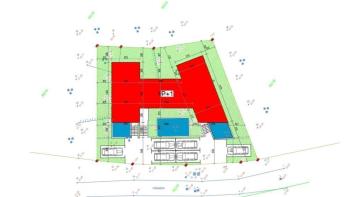 Prodej pozemku s projektem v oblasti Mukalba v Medulinu, druhá řada k moři 