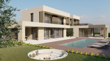 Project of a modern villa with pool and wellness 10km from the sea, popular Kastelir area 