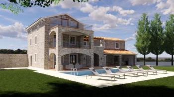 Project of a traditional Istrian stone villa under construction 