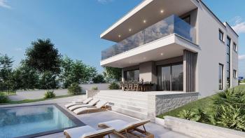 Modern villa near the beach surrounded by greenery in Medulin area 