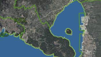 Lesní pozemek v Kornići, Krk, 1. řada k moři, na prodej 