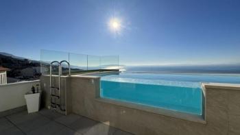New modern villa in Pobri, Opatija with top floor pool and astonishing sea views 