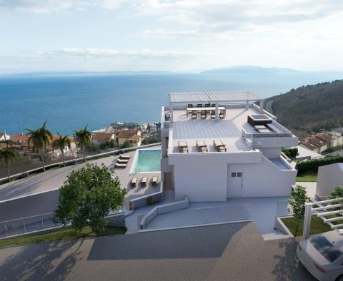 Penthouse 100m2 with panoramic sea view and swimming pool + roof terrace in Bregi, Opatija - pic 8