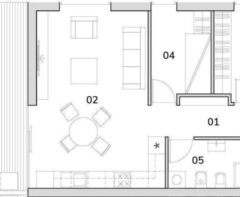 Nový komplex apartmánů v Novigradu, Karigador, 250 metrů od pláže, na prodej - pic 7