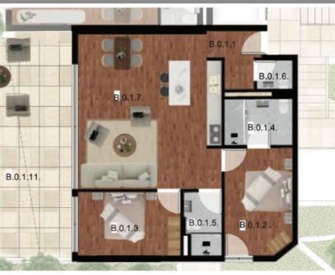 Nové luxusní apartmány v Seget Donji, 1. linie k moři, na prodej - pic 11