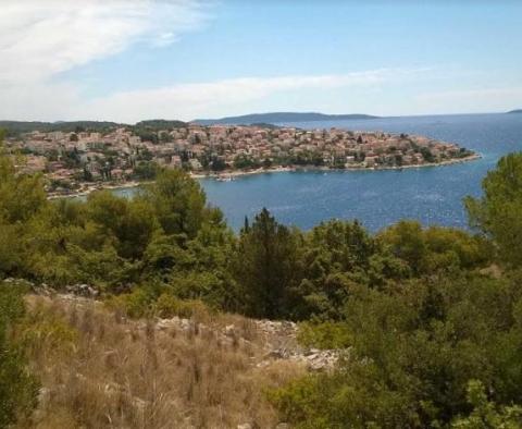 Land plot 300 meters from the shore on a hill with a magnificent sea panorama, Ciovo, Croatia 