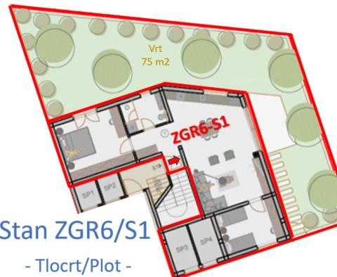 80,44 m2-es földszinti lakás kerttel Pula városában, 300 m-re a tengertől, eladó - pic 6