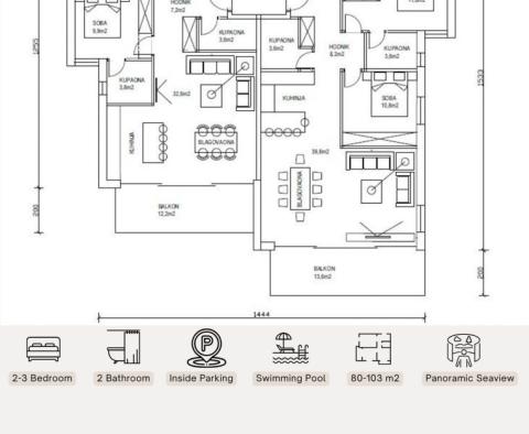Moderne Wohnung in einem Komplex mit Gemeinschaftspool 60m vom Meer in Smokvica, zu verkaufen - foto 16