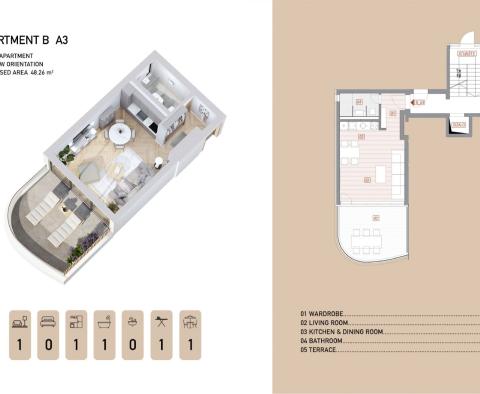 Fenséges új komplexum, kiváló tervezéssel és tengerre néző kilátással az Opatijai központban, eladó lakásokkal - pic 4