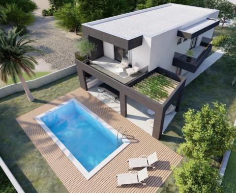 Terrain à bâtir à Vinišće, à 40 mètres de la mer, avec projet de villa moderne, à vendre - pic 2