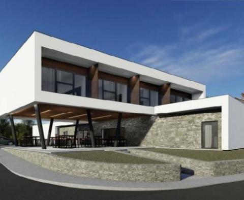 Project for 7 luxury villas and 4**** star hotel with complete building documentation, Buje area 