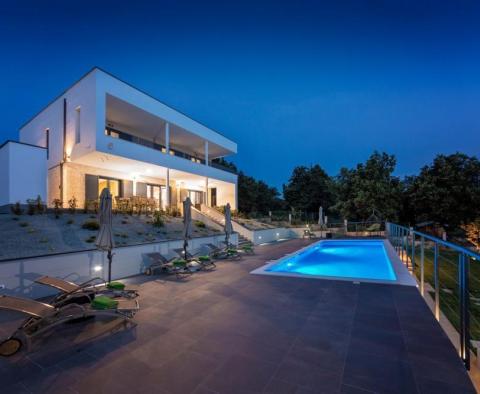 Fantastic modern villa with heated swimming pool and open sea views in Labin area 