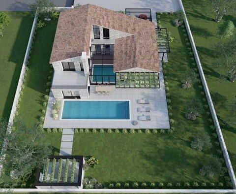 Designer villa with indoor pool and open sea and mountain views in Brtonigla area of Michelin restaurants and truffles pleasures 