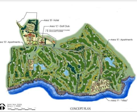 Investment project of golf course and seafront resort 5***** stars in Istria 